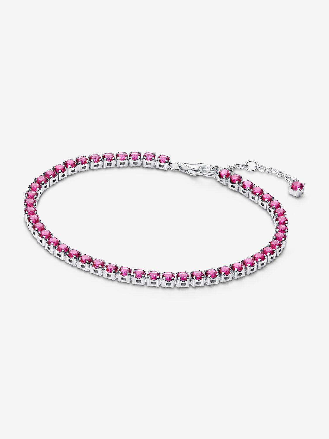 Bracciale Tennis Pandora Cristalli Rosa Scuro Argento Sterling 925