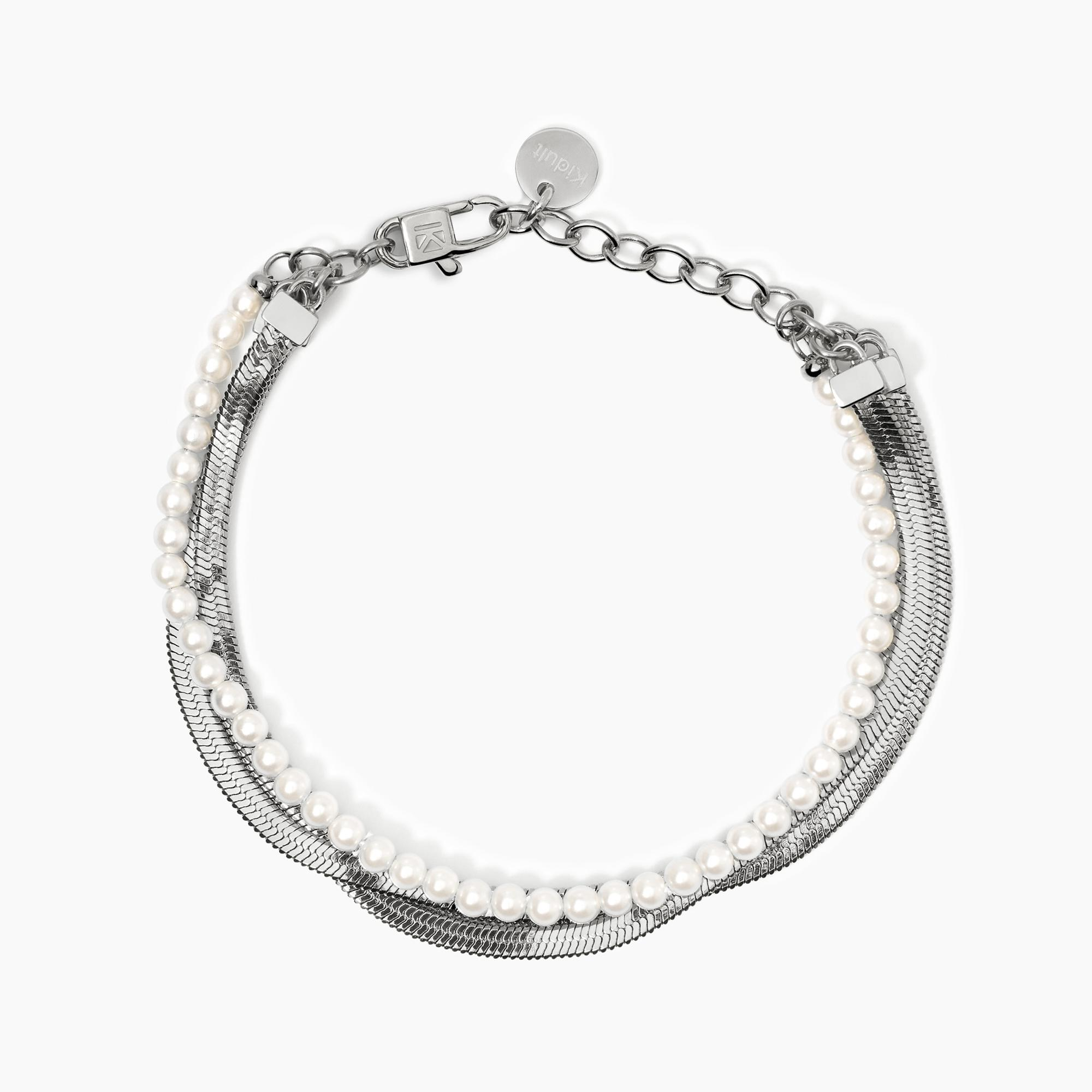 Bracciale Donna Kidult con Catena e Perle Conchiglia 