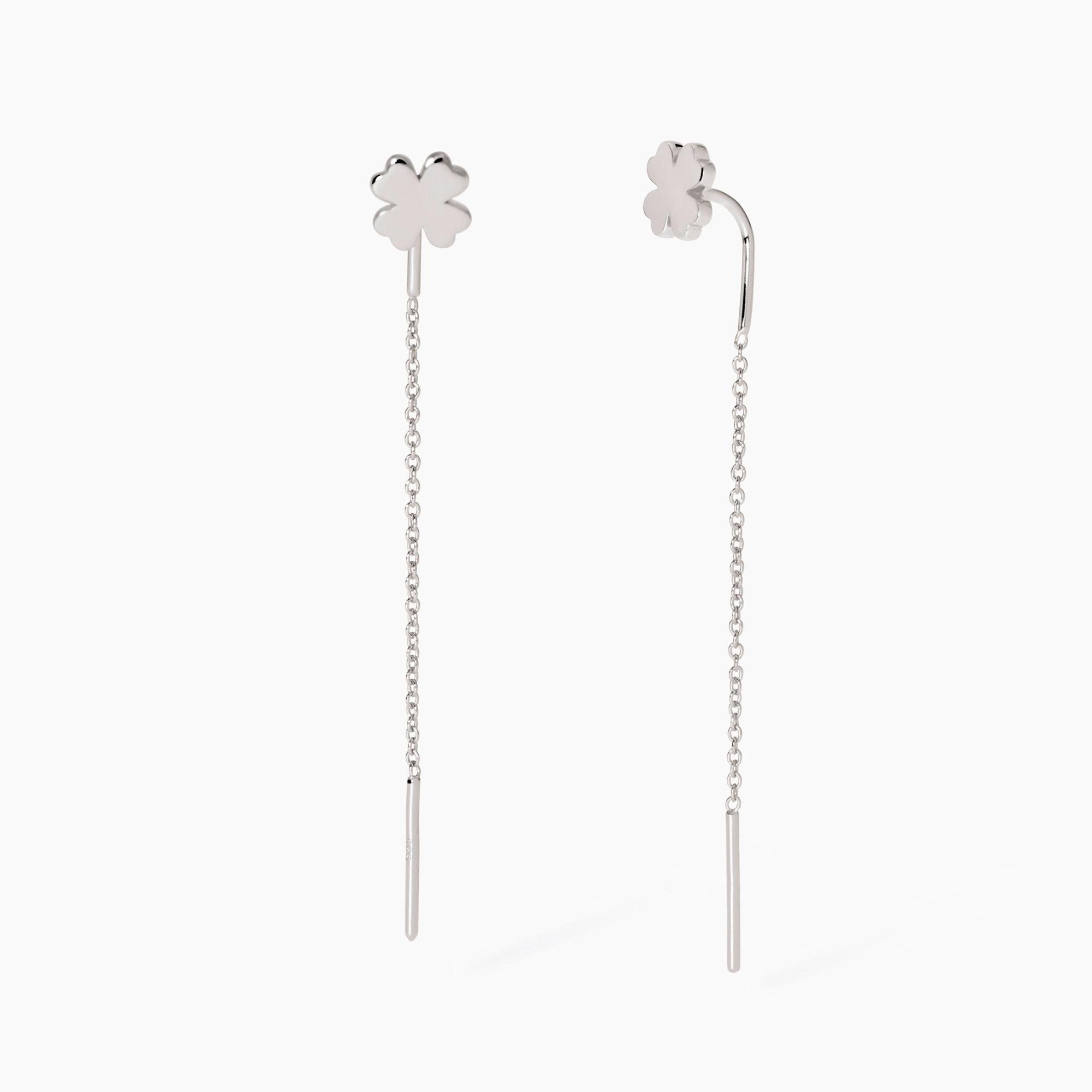 Orecchini Mabina Pendenti con Quadrifoglio Shiny