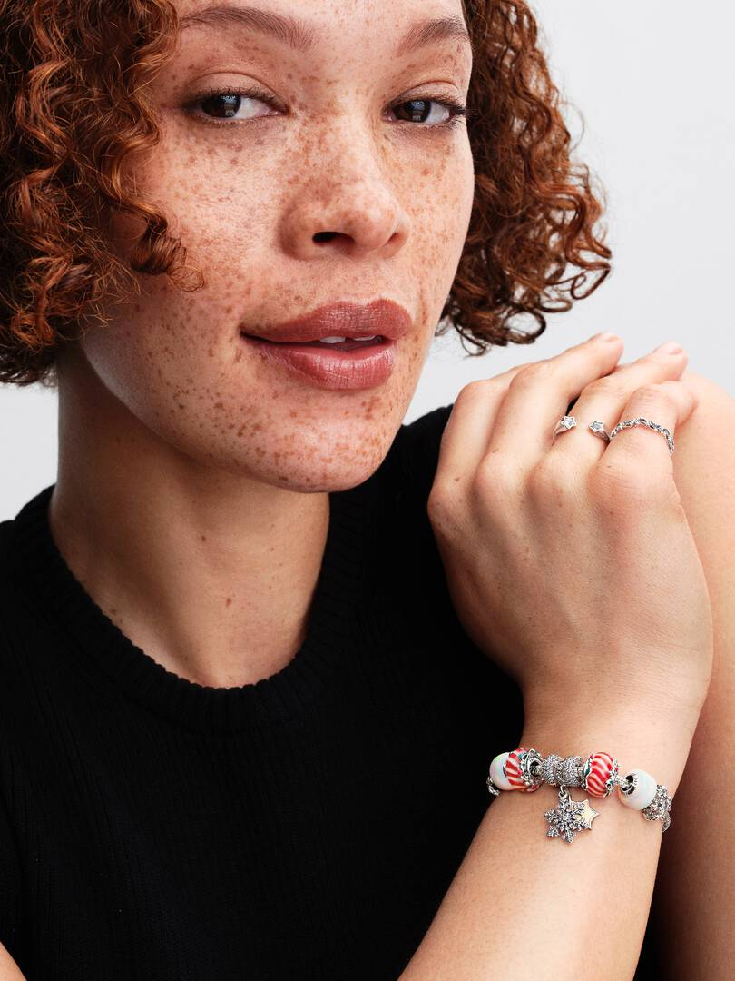 Charm Pandora Vetro di Murano Caramella di Natale