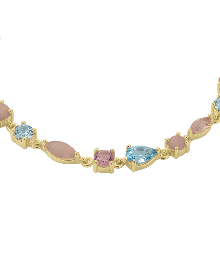 Bracciale Dorato Donna Amabile Pink Lagoon con Zirconi Multicolor 