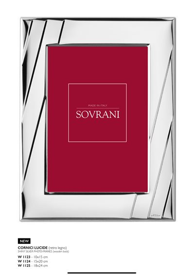 Cornice Sovrani in Argento Lucido con Retro in Legno 18x24 