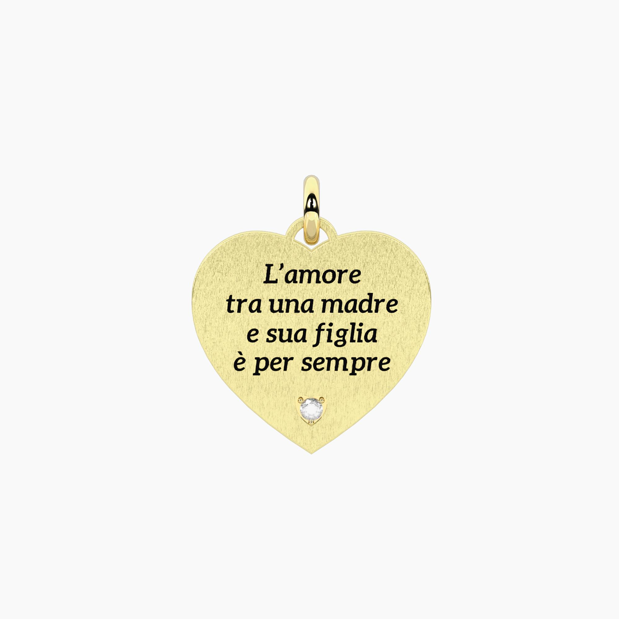 Ciondolo Dorato Donna Kidult Family con Scritta Mamma e Figlia