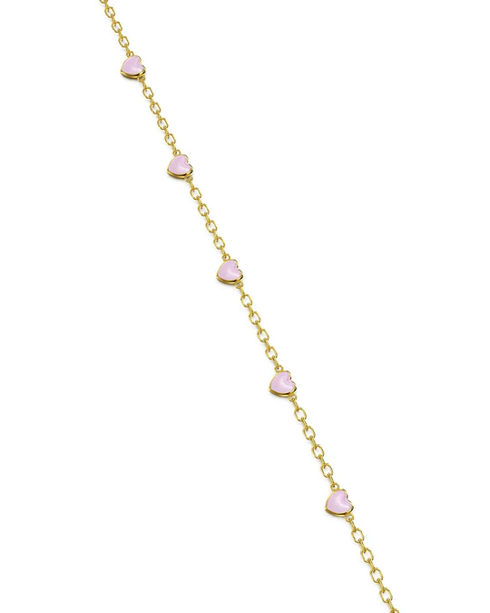 Bracciale Donna Amabile Evermore Dorato con Cuori Smaltati Rosa 