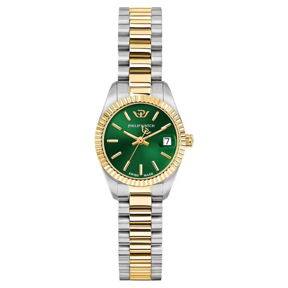Orologio Donna Philip Watch Caribe Urban Mini al Quarzo con Quadrante Verde 24 mm Cinturino Acciaio/Oro