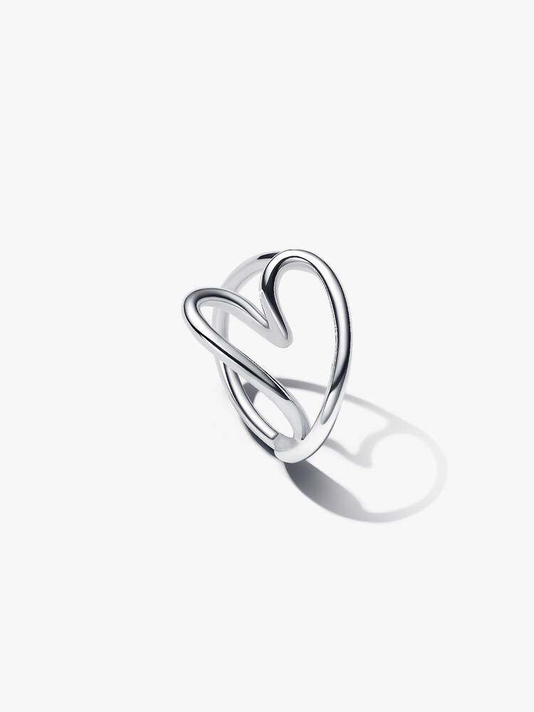 Anello Pandora Cuore Linea Sinuosa Misura 50