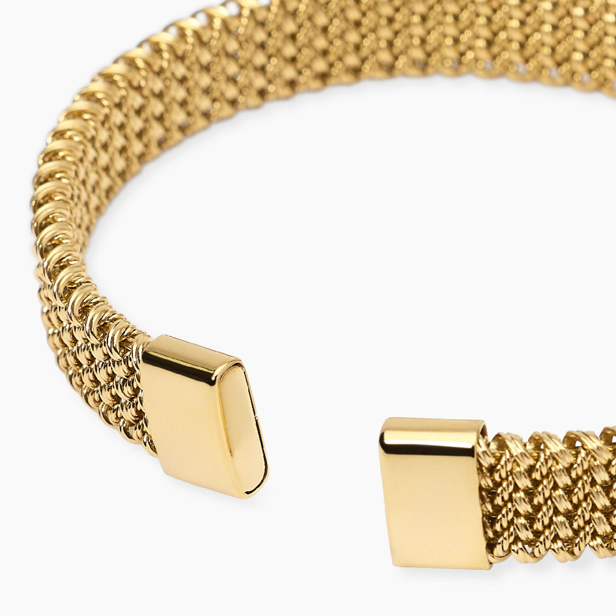 Bracciale Cuff Dorato Donna Kidult con Maglia Mesh