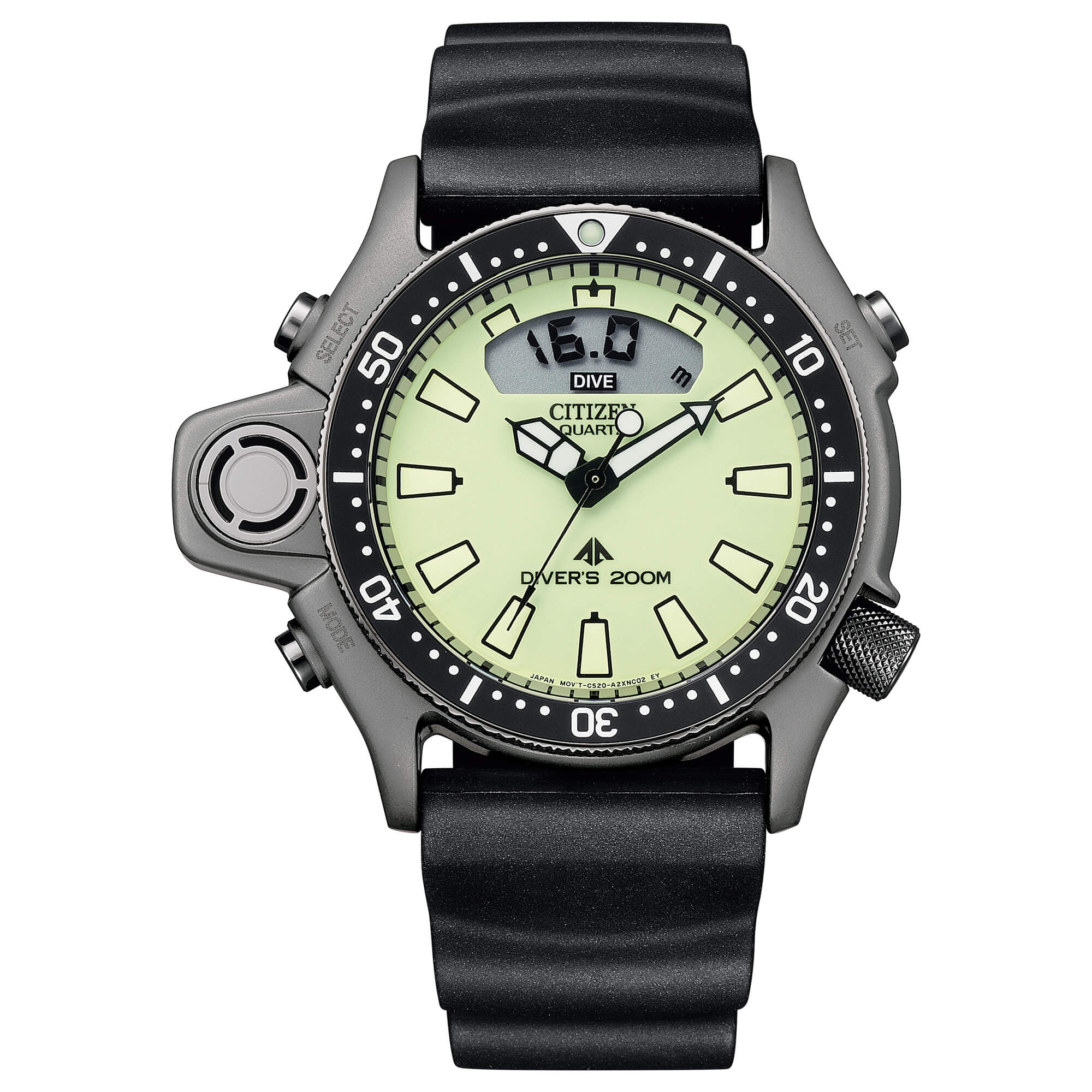 Orologio Uomo Citizen al Quarzo Promaster Aqualand con Quadrante Verde 44 mm