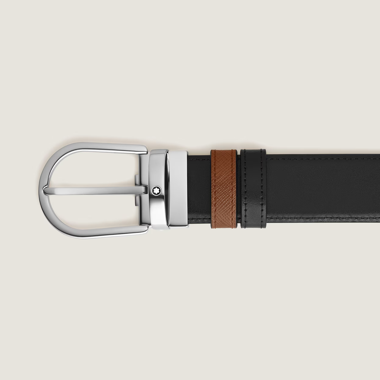 Cintura Reversibile Montblanc Horseshoe 35 mm in Pelle Sartorial