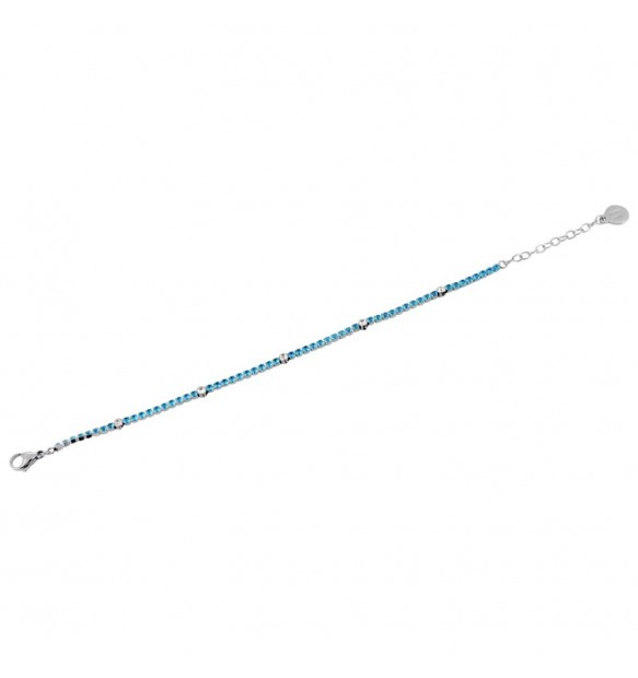 Bracciale Donna Boccadamo Mya Scintille in Acciaio con Zirconi Turchesi 