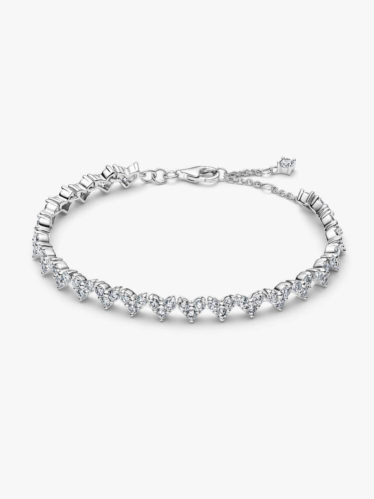 Bracciale Pandora Cuori con Tre Pietre Argento Sterling 925