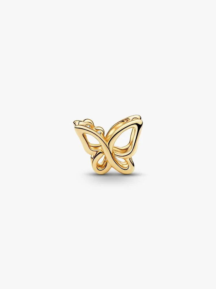 Charm Openwork Pandora Farfalla Placcatura Oro 14 kt