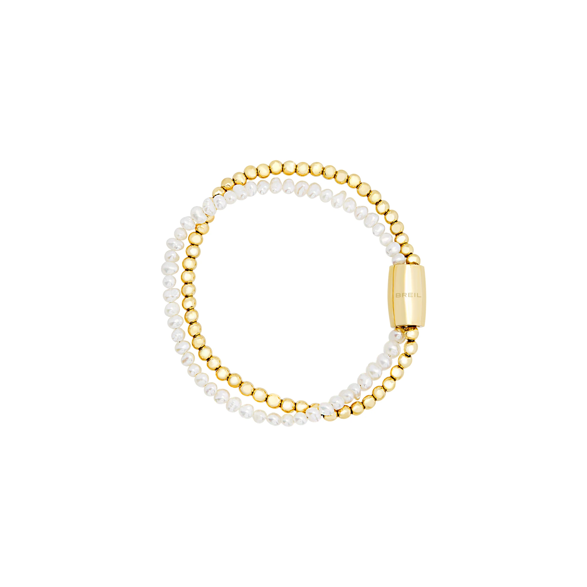 Bracciale Donna Breil Magnetica System Multifilo con Sfere Dorate e Perle 