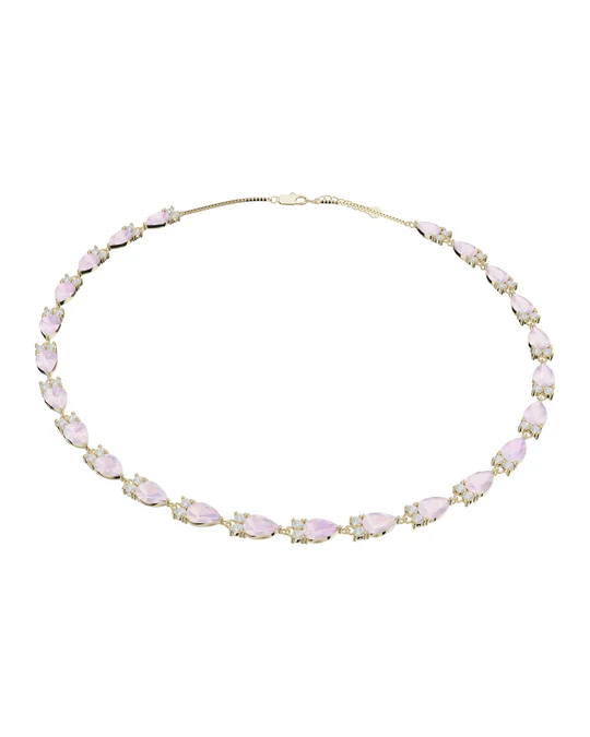 Choker Donna Amabile Petals con Pietre a Goccia Rosa 