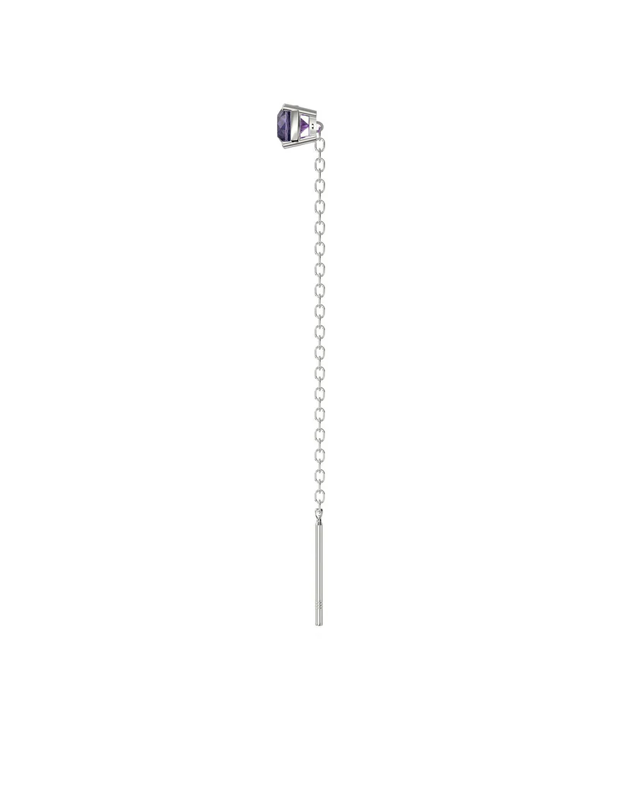 Orecchino Saliscendi Dorato Donna Amabile Lovli Luce con Punto Luce Viola 