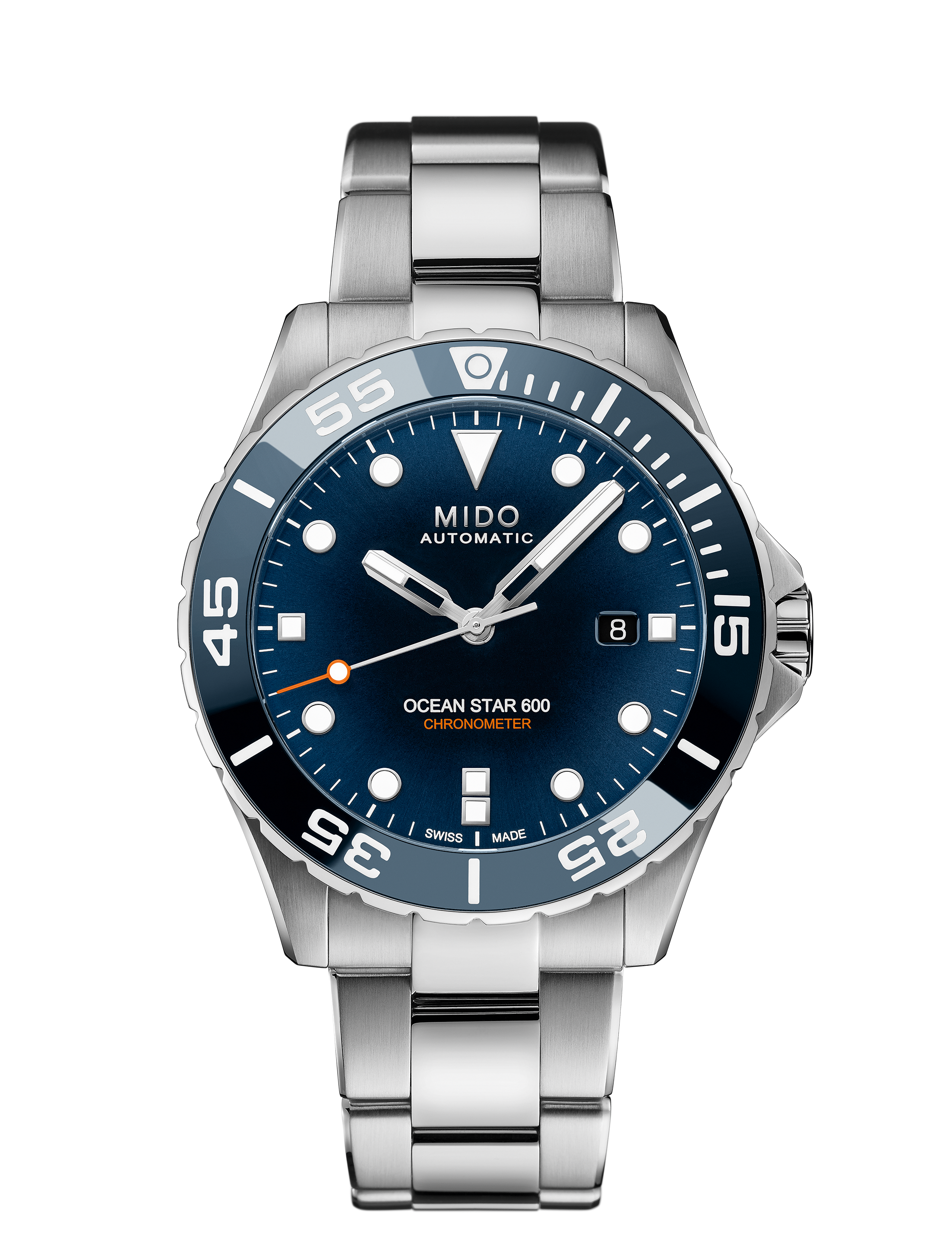 Orologio Uomo Mido Ocean Star 600 Chronometer Automatico con Quadrante Blu 43 mm 