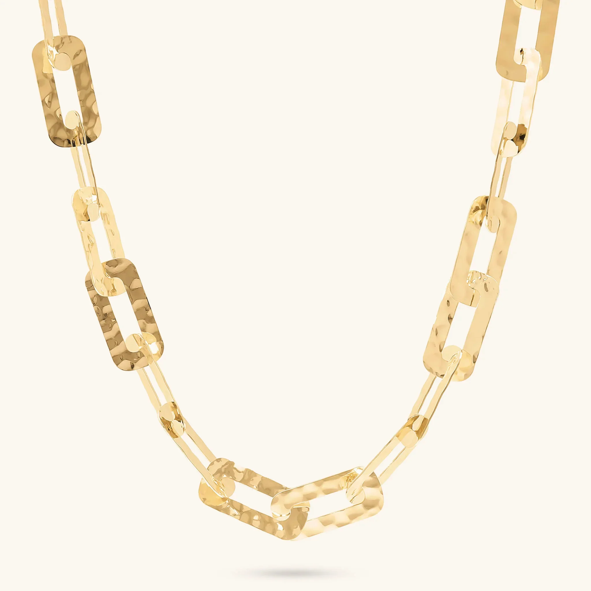 Collana Donna Etrusca Catena Rettangolare Piatta Martellata