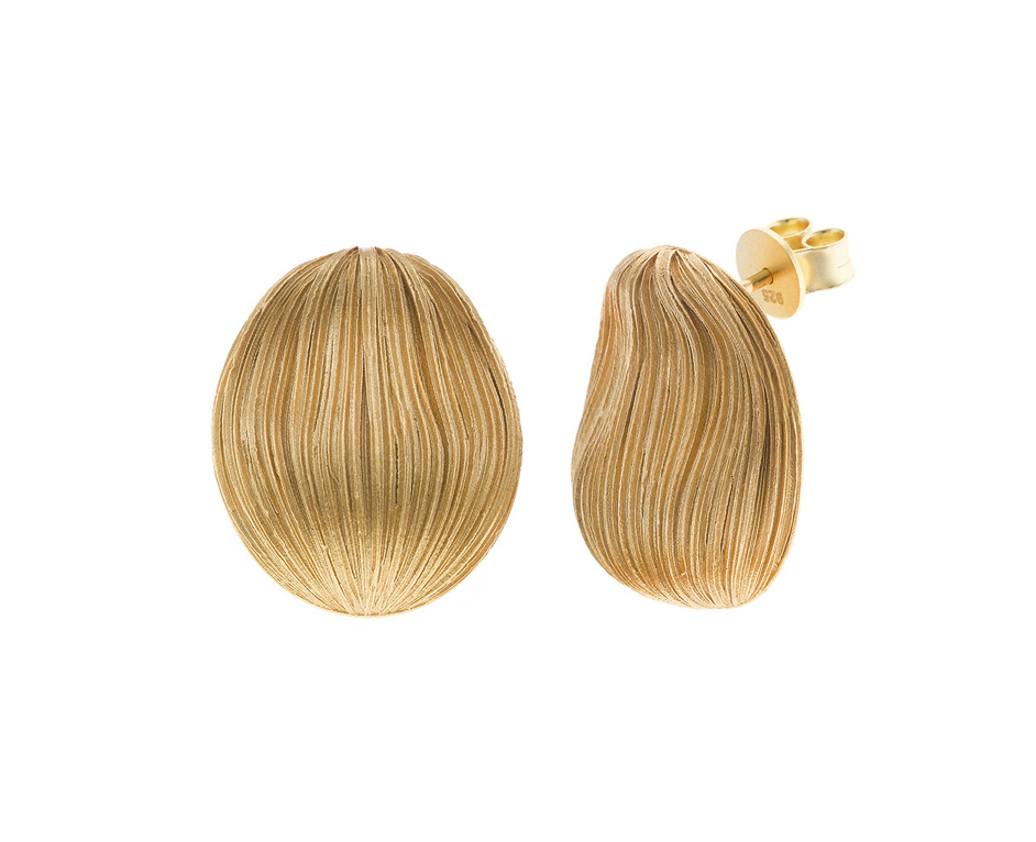 Orecchini Donna Salvatore Plata in Argento Placcato Oro Ovale Wave Spin 