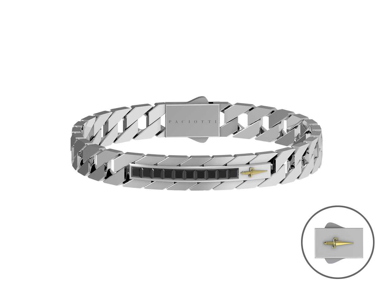 Bracciale Paciotti Catena Targa Onice