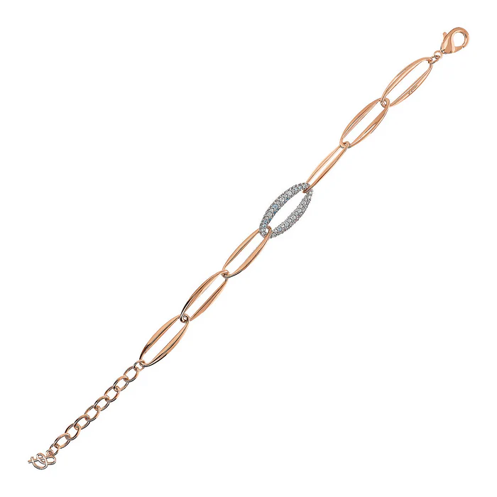 Bracciale Donna Bronzallure Maglie Marquise ed elemento in Pavé di Cubic Zirconia