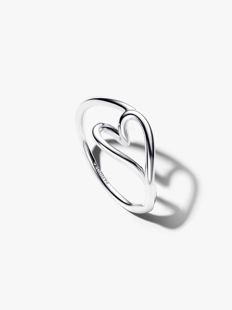 Anello Pandora Cuore Piccolo Linea Sinuosa Misura 54