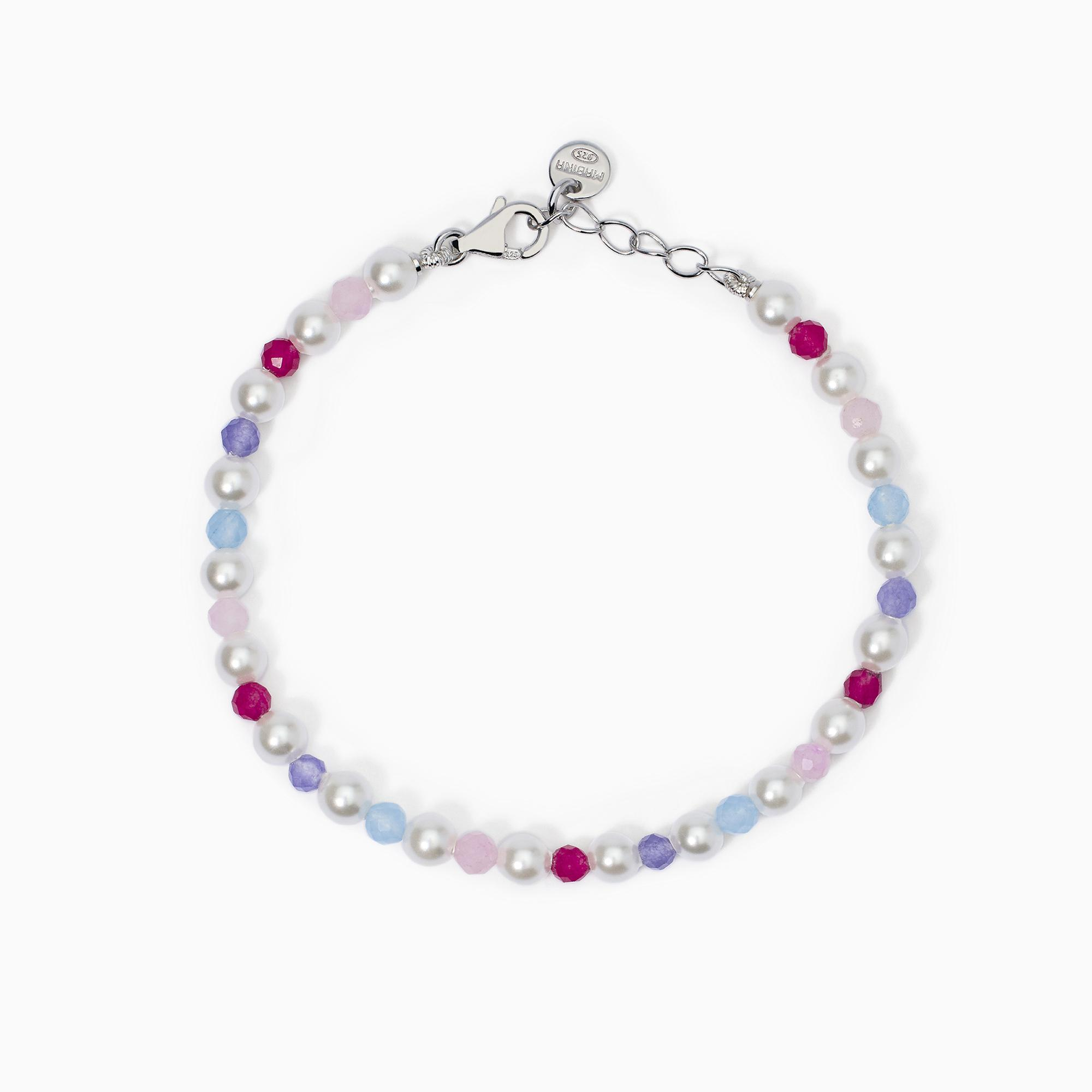 Bracciale Bambina Mabina Lollipop con Giada e Perle Conchiglia