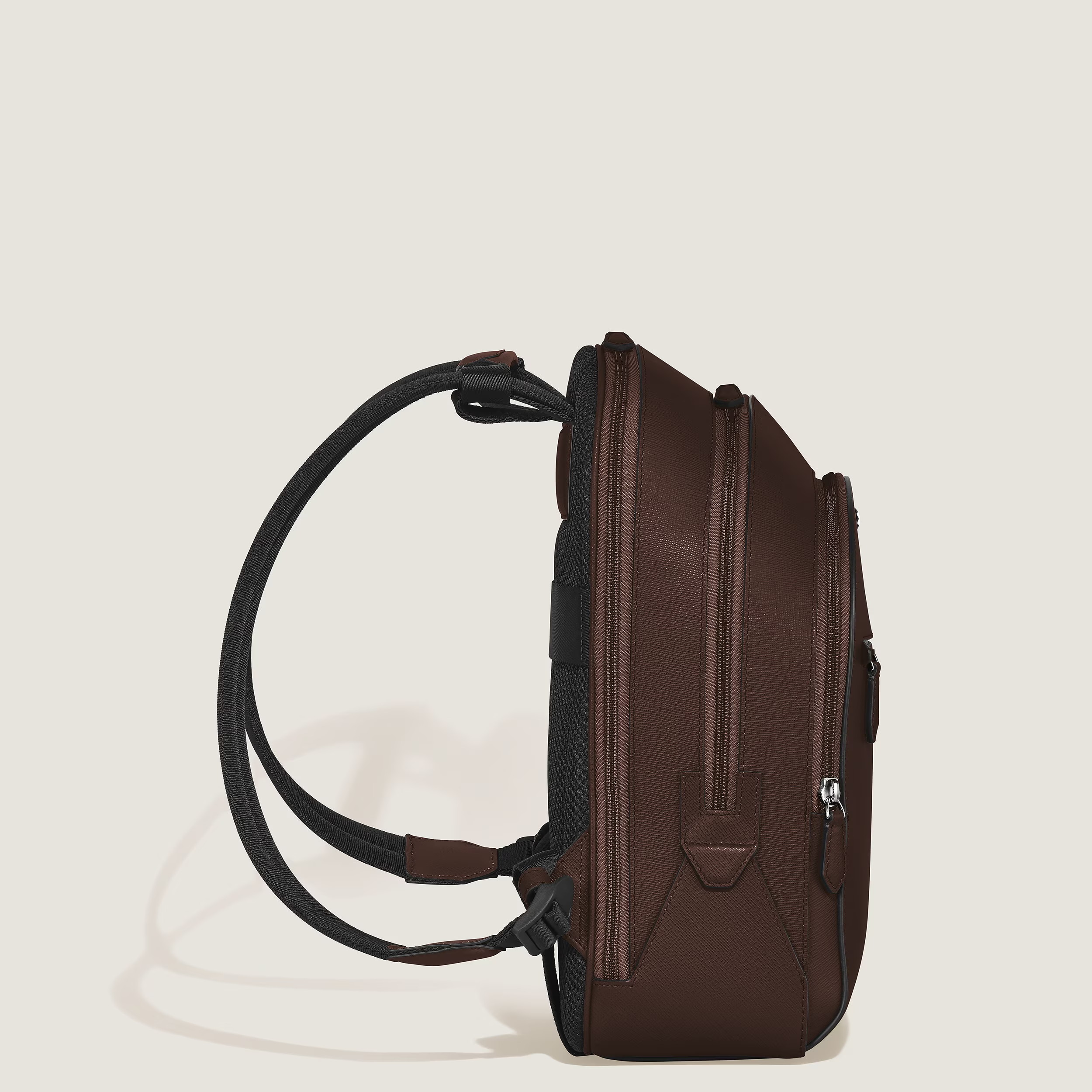 Zaino Modello Medio Montblanc con 3 Compartimenti in Pelle Sartorial Marrone