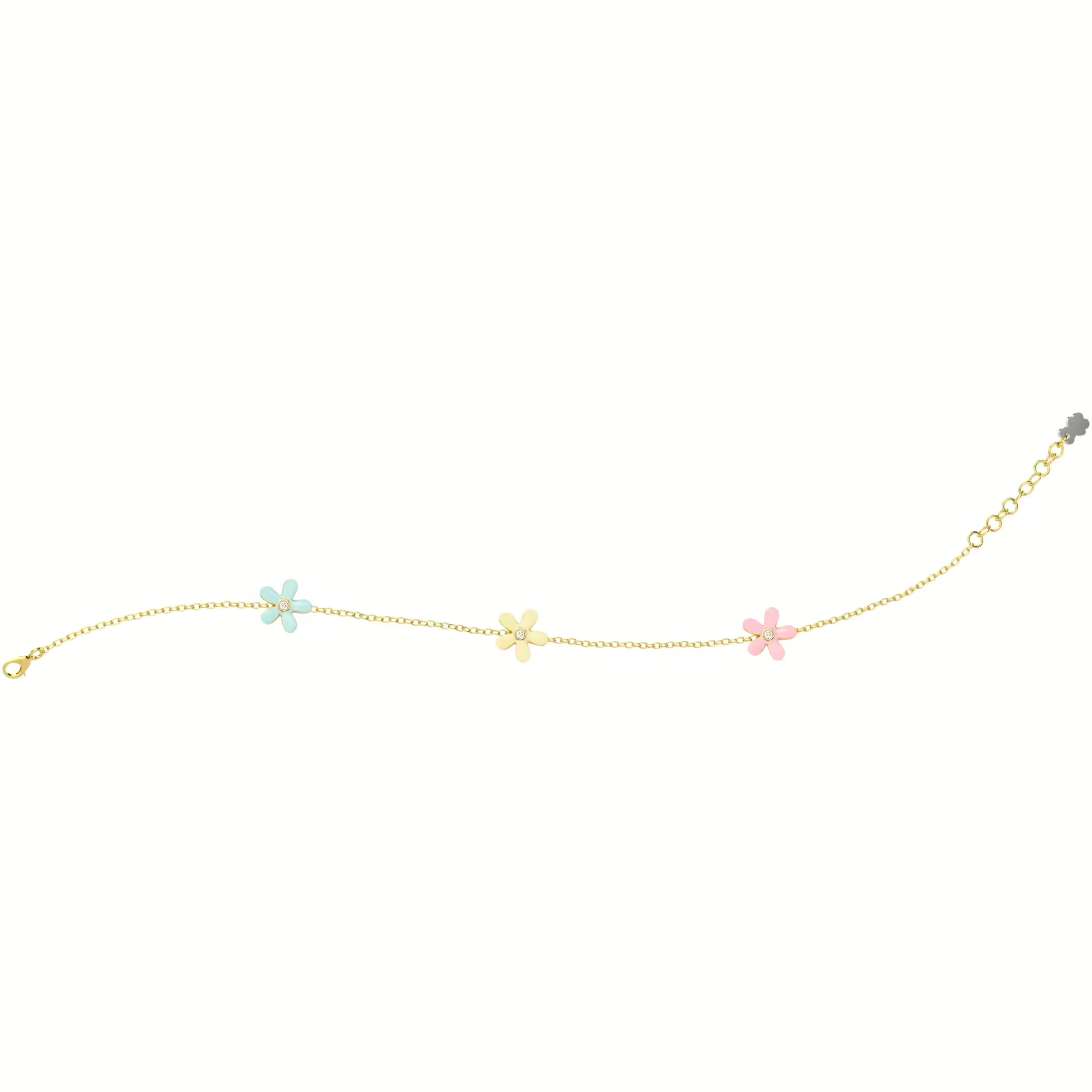 Bracciale Nanan in Argento con Fiori Smaltati Multicolor 
