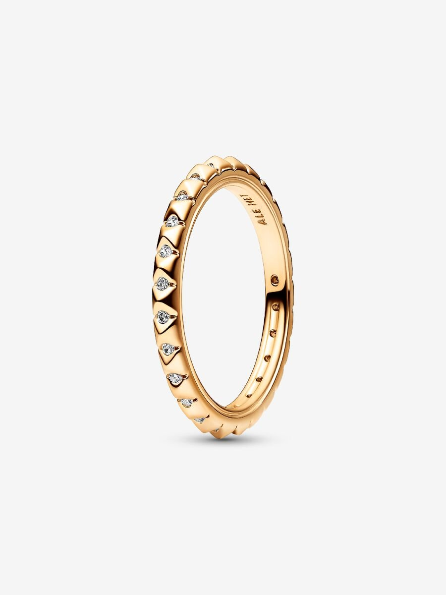 Anello Geometrico con Pietre Pandora Me Placcatura Oro 14k