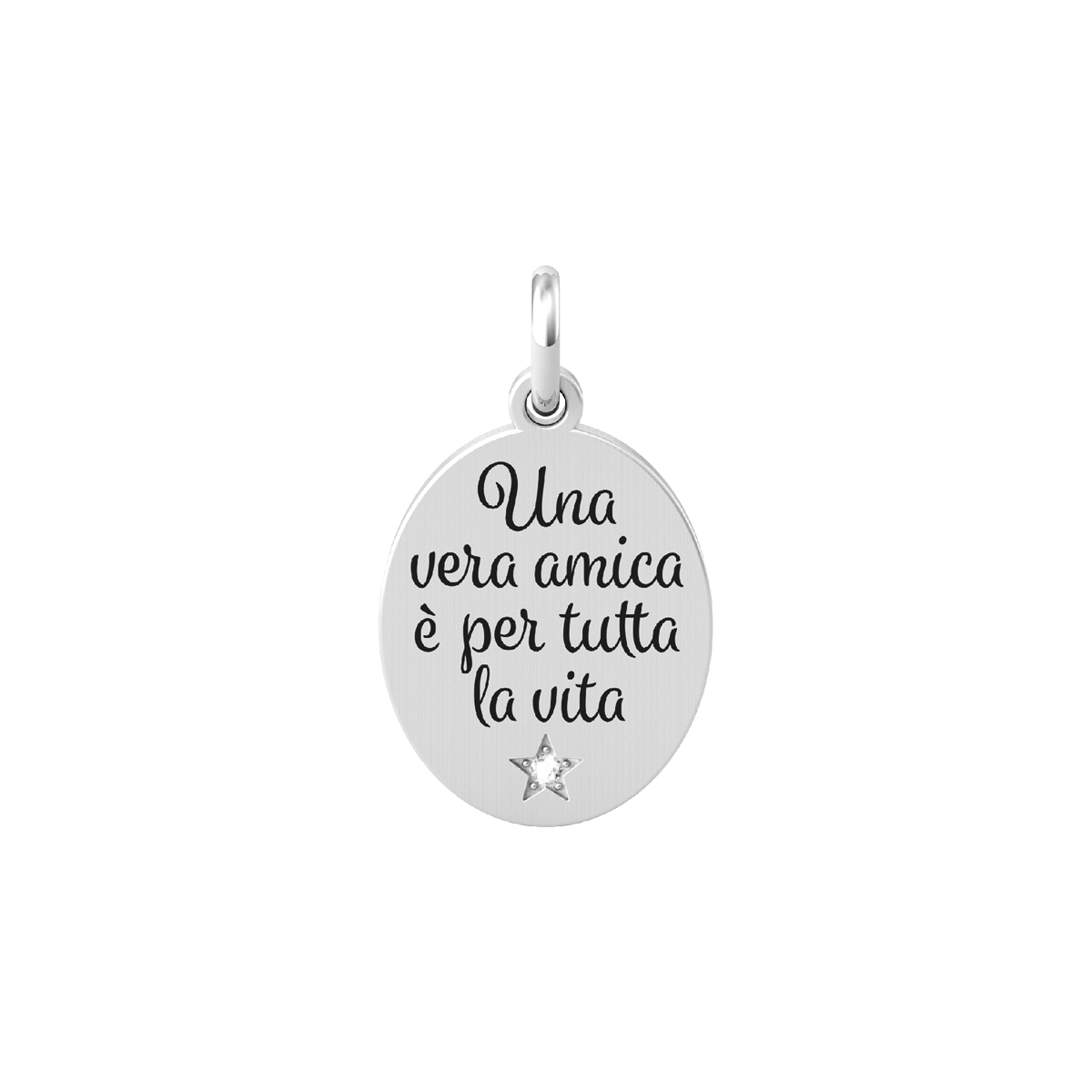 Ciondolo Kidult Ovale con Frase Vera Amica