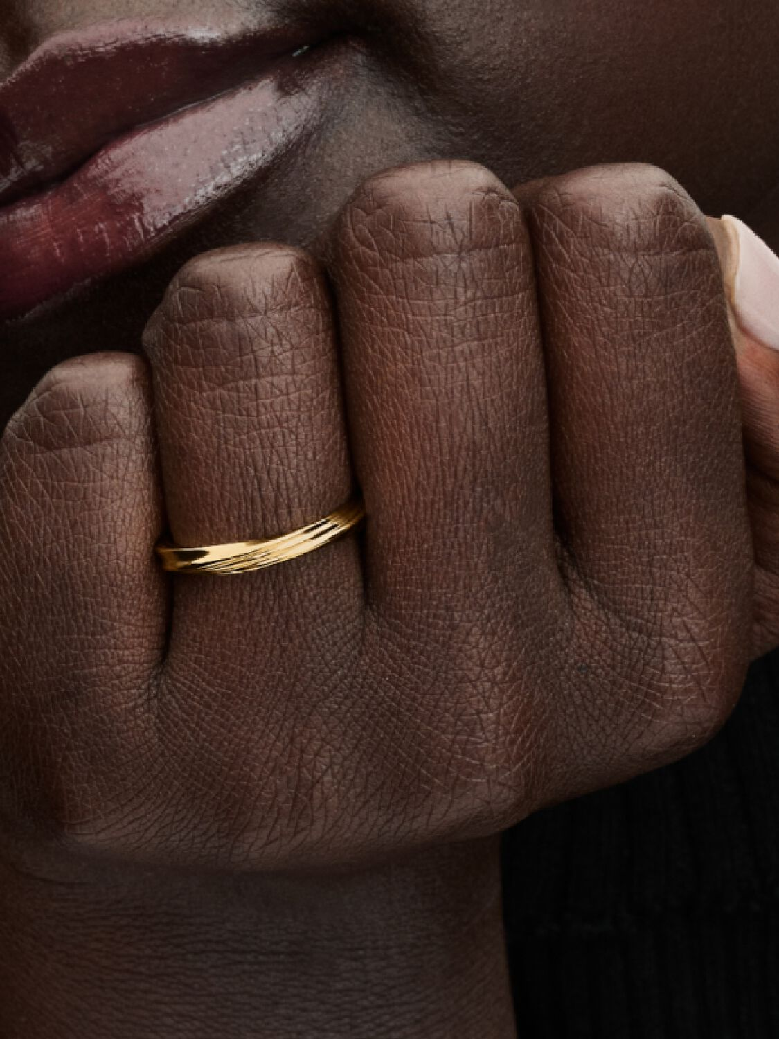 Anello Pandora Linea Avvolgente Placcatura in Oro 14k Misura 52