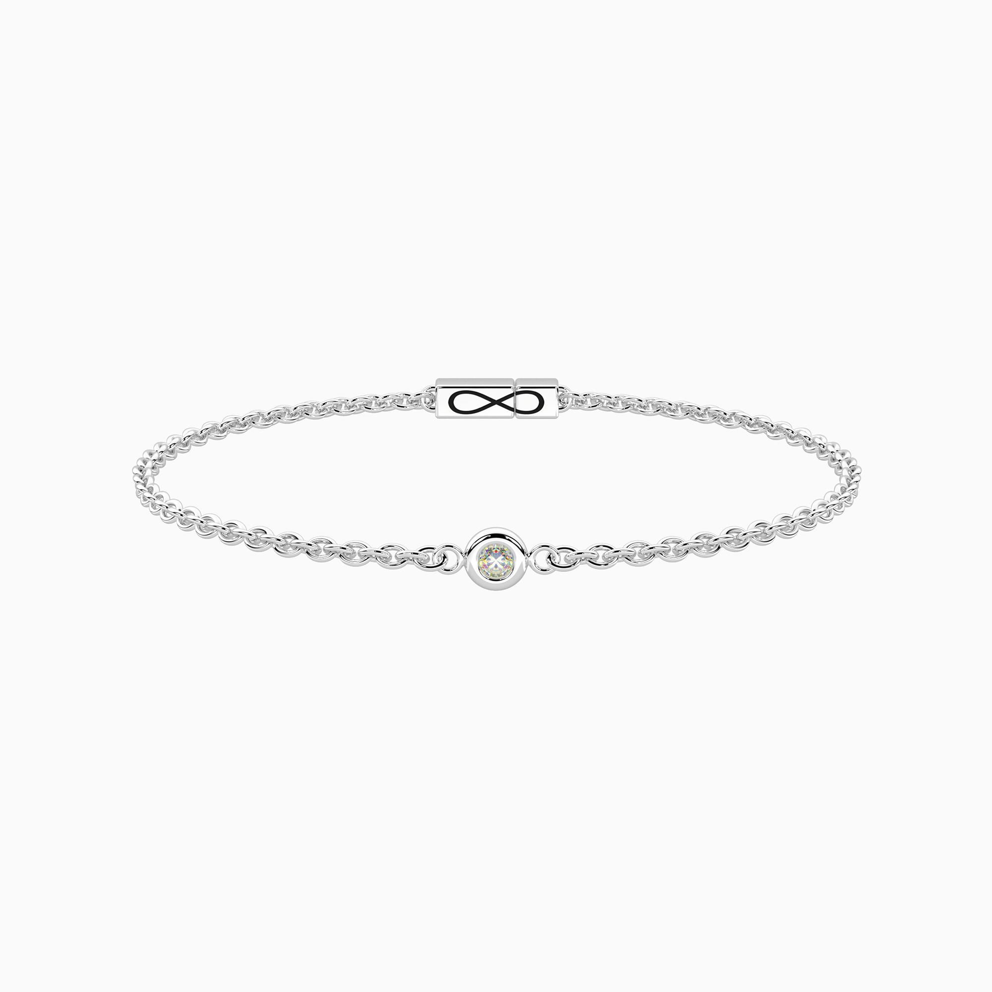 Bracciale Unisex Kidult con Diamante Lab-Grown e Chiusura Non-Reversibile