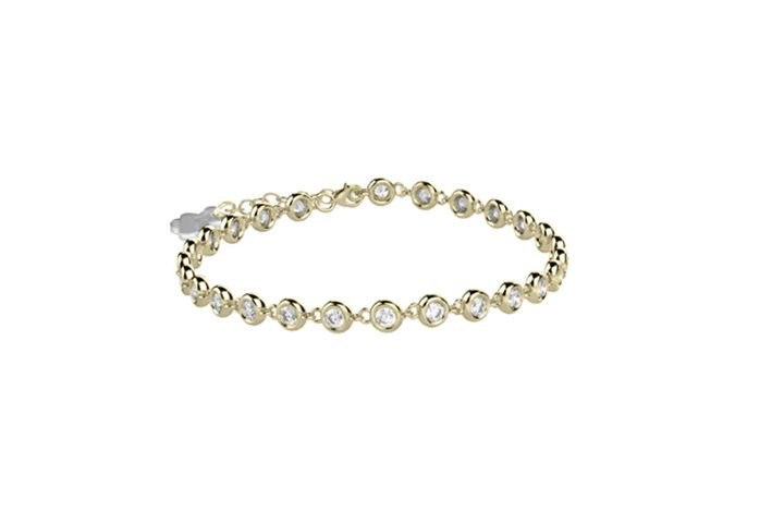 Bracciale Bimba Nanan Collection in Argento Dorato e Zirconi Bianchi 