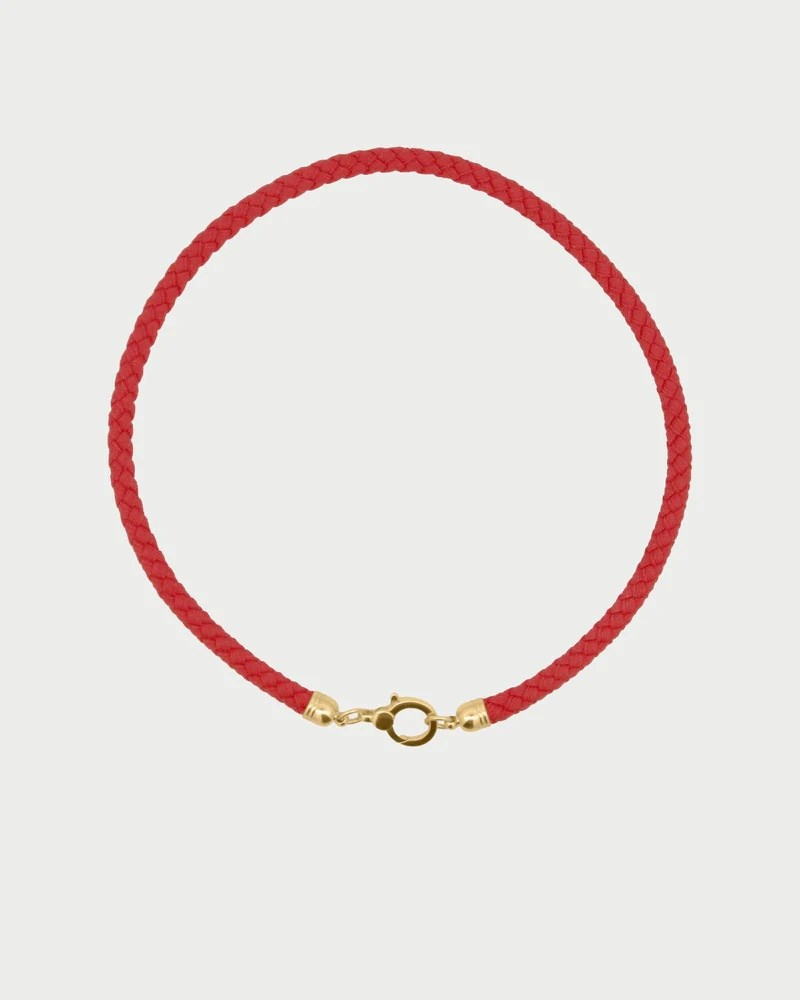 Collana Rue Des Mille Charm Bar in Tessuto Rossa 