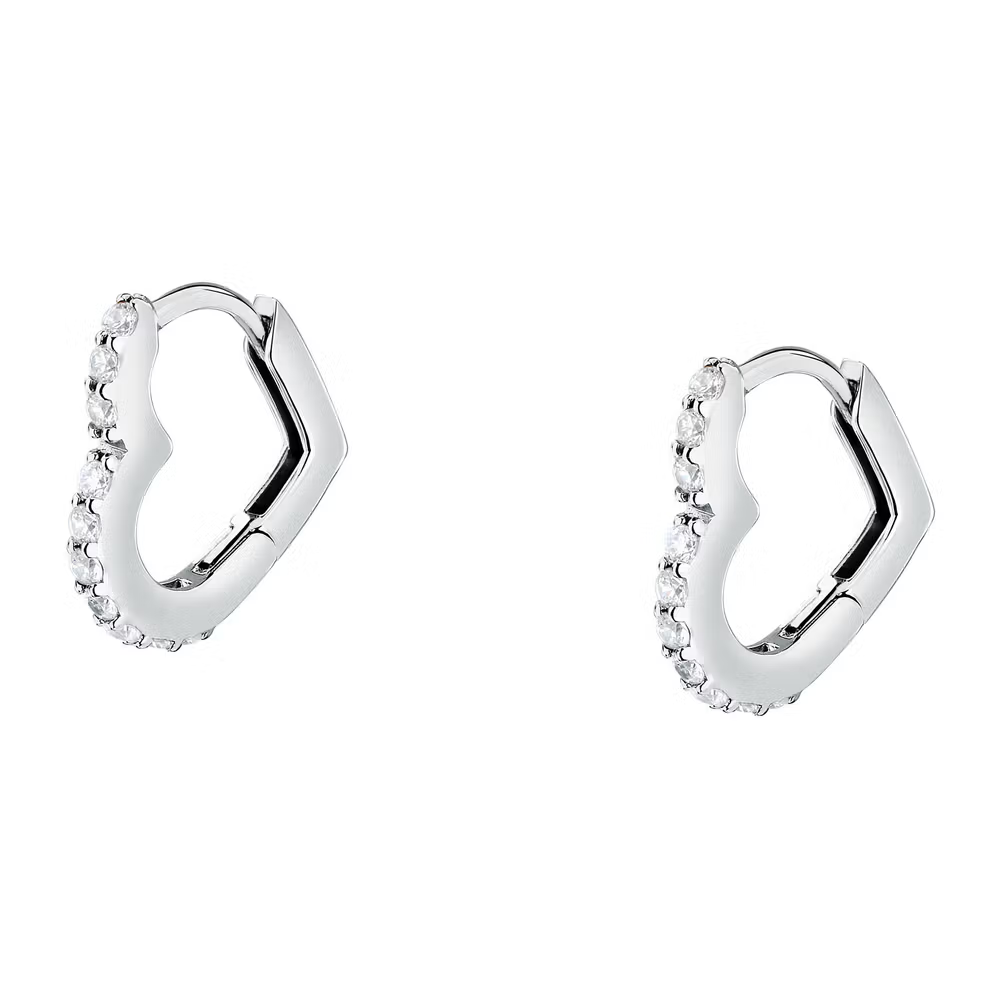 Orecchini Donna Morellato Tesori Cuori con Zirconi Bianchi 