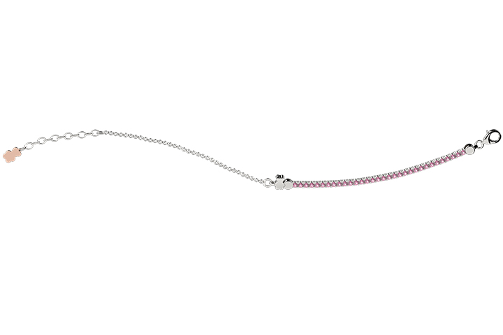Bracciale Bimbo Nanan Tennis e Catena con Zirconi Rosa