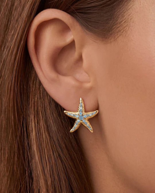 Orecchino Dorato Donna Amabile Starfish 