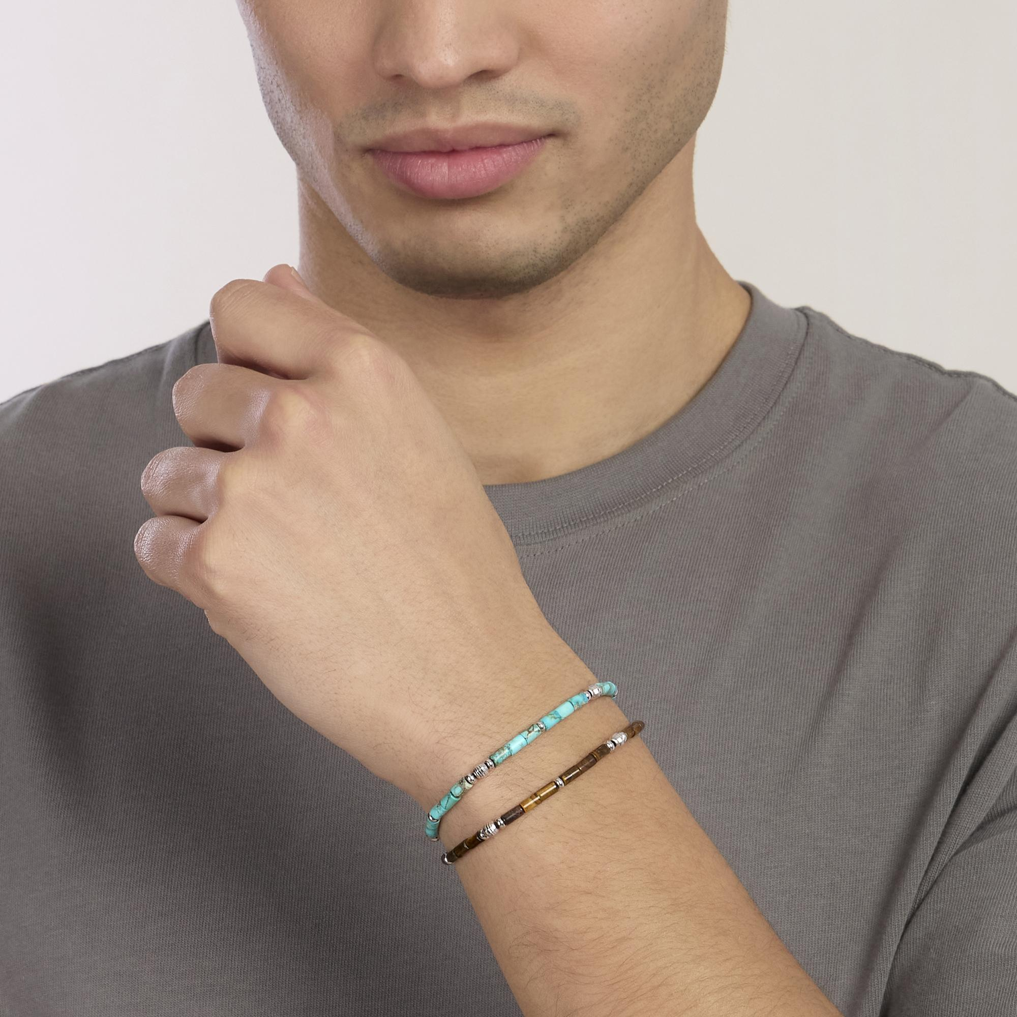 Bracciale Uomo Mabina Ibiza in Argento con Occhio di Tigre