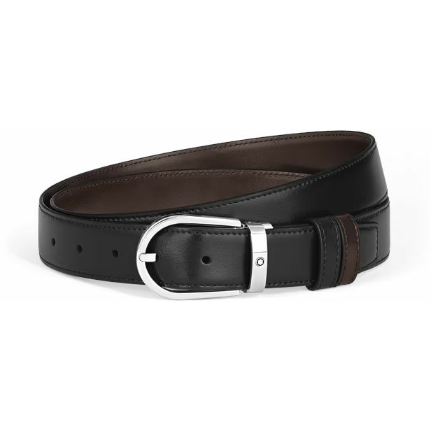 Cintura Reversibile Montblanc 30 mm A Ferro di Cavallo in Pelle Meisterstück