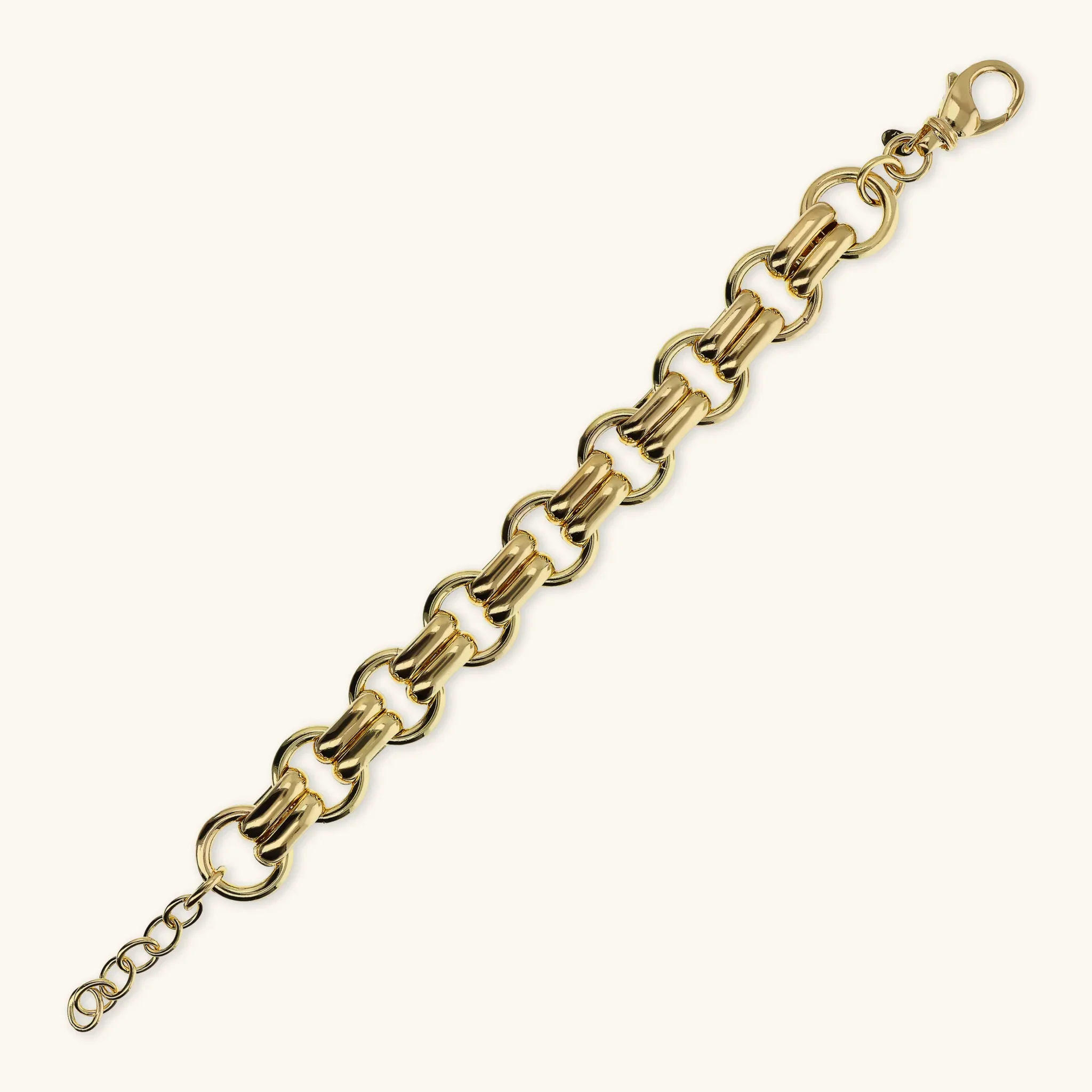 Bracciale Donna Etrusca con Maglie Ovali e Anelli