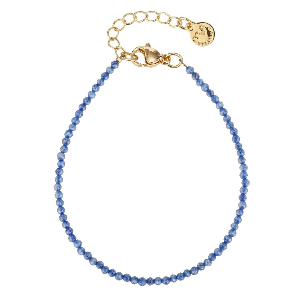 Bracciale Donna Boccadamo in Acciaio Dorato con Perline Blu