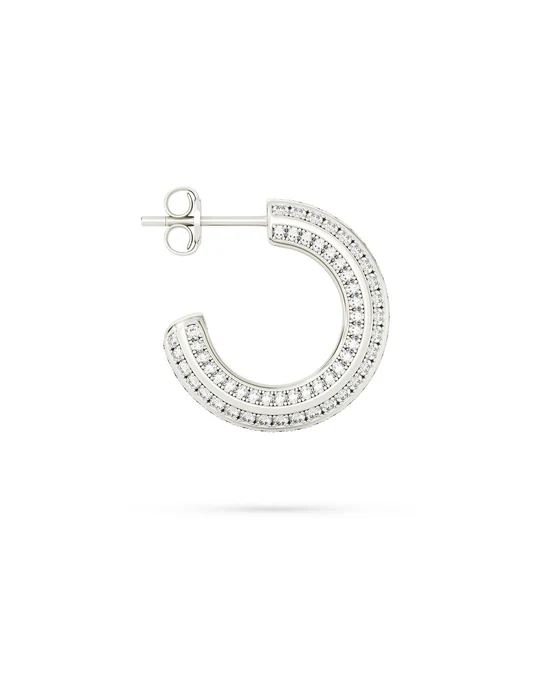 Orecchino Donna Amabile Hoop Stripe a Cerchio Grande con Strisce Brillanti 