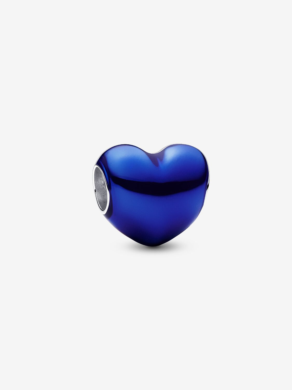 Charm Pandora Cuore Metallico Blu Argento Sterling 925