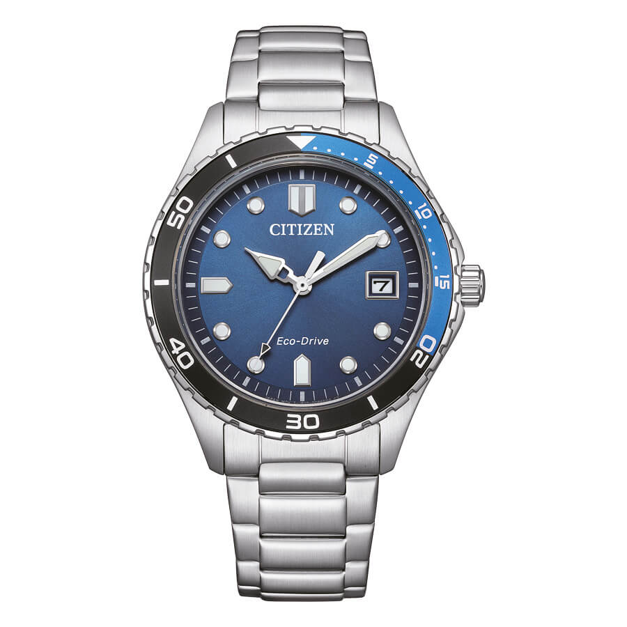 Orologio Unisex Citizen Marine Eco-Drive con Quadrante Blu 37 mm