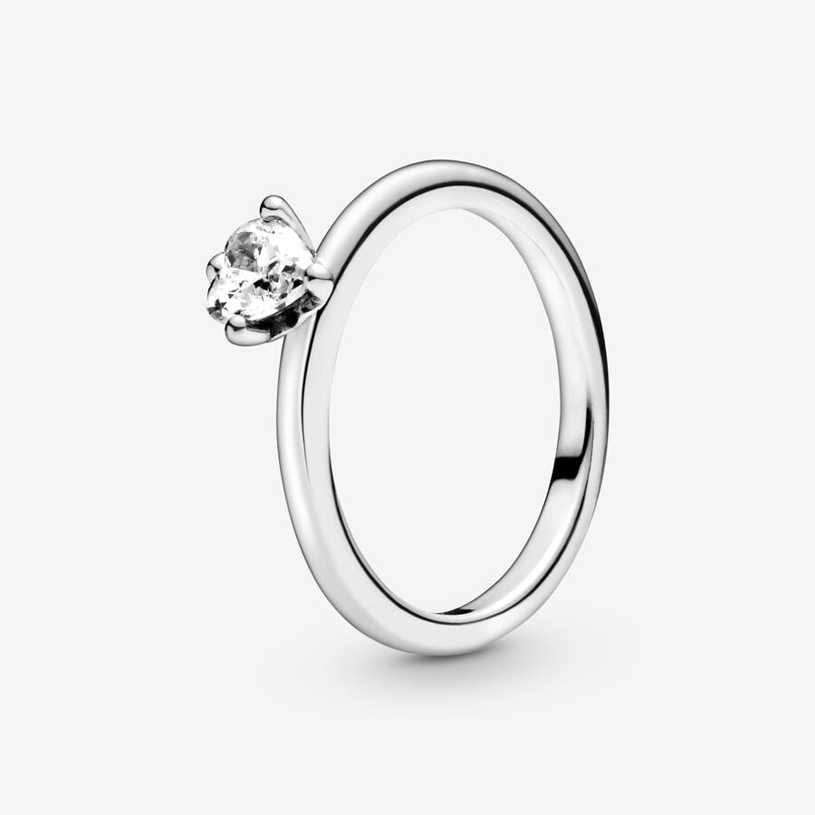 Anello Pandora Solitario con Cuore Misura 54