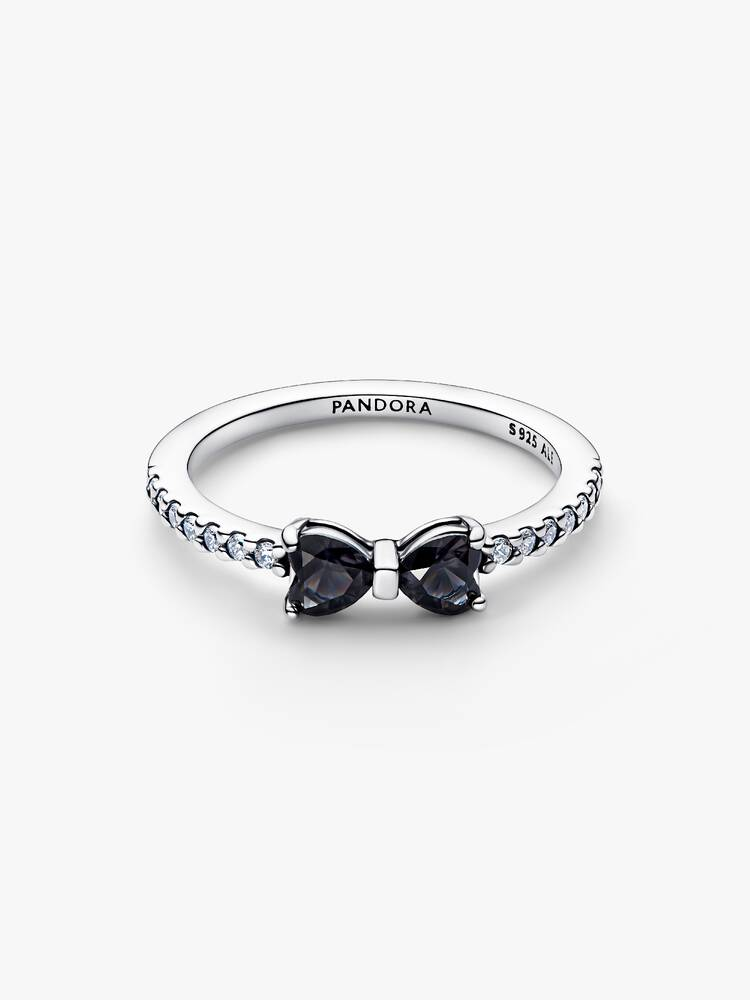 Anello Pandora Fiocco Luminoso Nero Misura 56