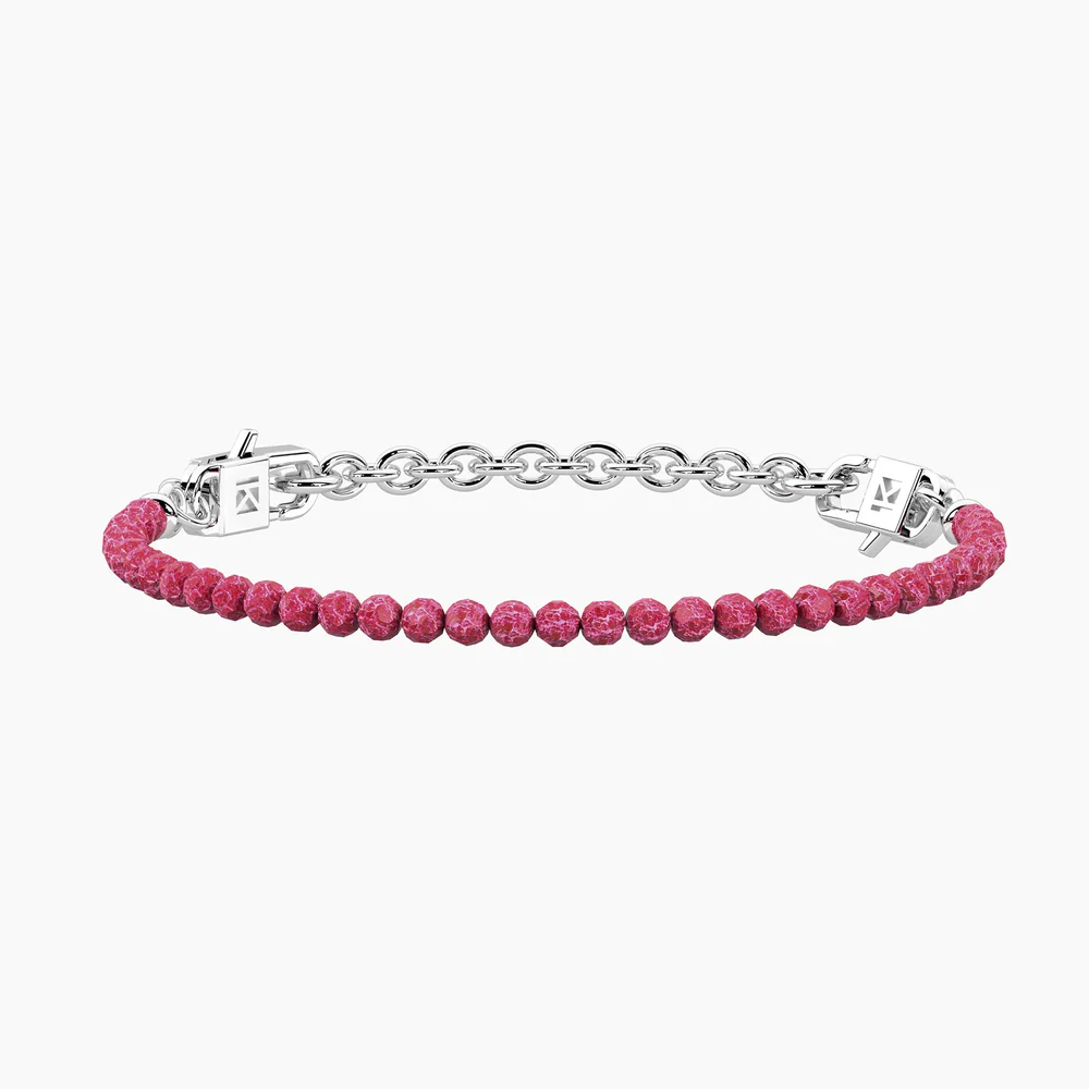 Bracciale Donna Kidult Senorita Componibile con Zirconi Rubino in Acciaio Argentato