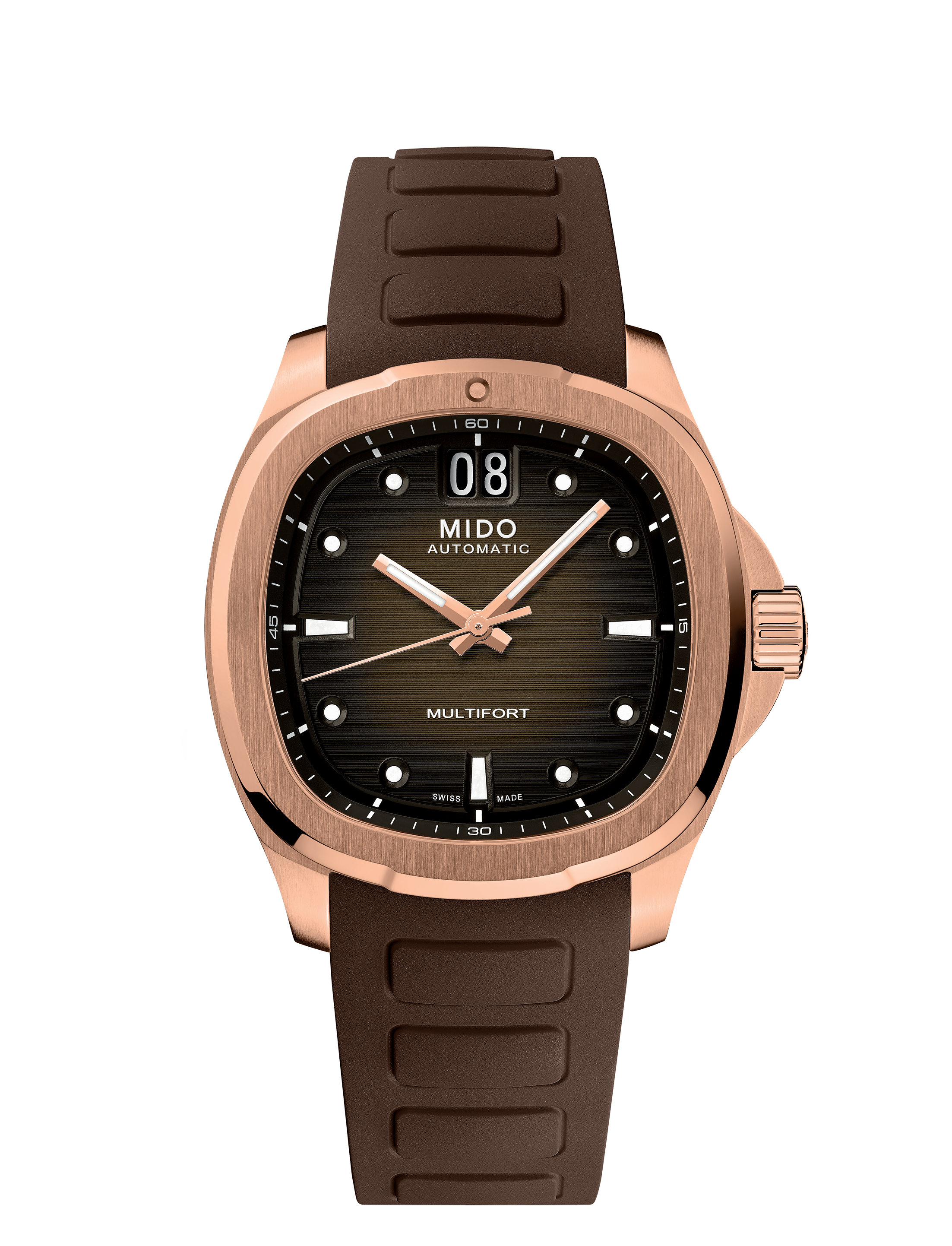 Orologio Uomo Mido Multifort TV Big Date Automatic con Quadrante Marrone 40 mm 