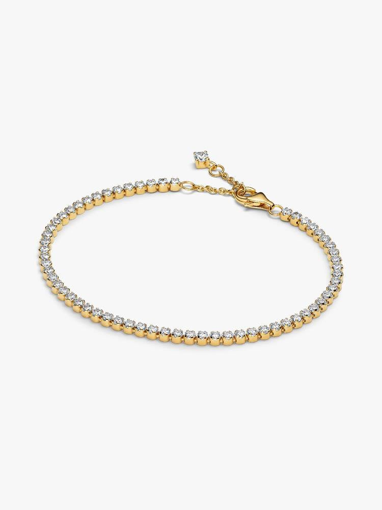 Bracciale Pandora Tennis Placcatura Oro 14k Oro con Zirconi