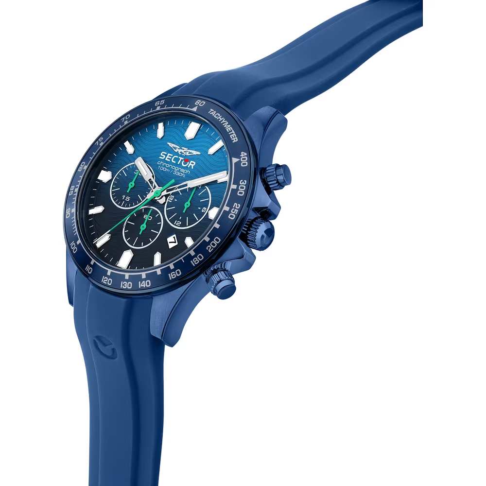 Orologio Uomo Sector 230 Cronografo al Quarzo con Quadrante Blu 43 mm Cinturino in Plastica Blu